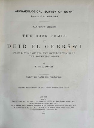 The rock tombs of Deir el-Gebrawi. Part I: Tomb of Aba and smaller tombs of the southern group. Part II: Tomb of Zau and tombs of the northern group (complete set)[newline]M0407g-04.jpeg