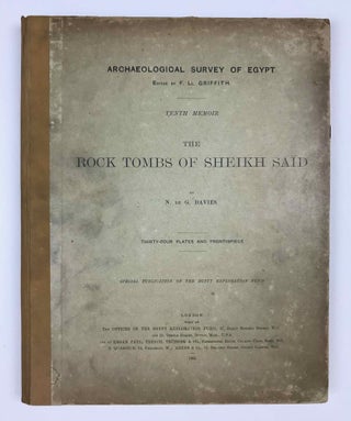 Item #M0409g The rock tombs of Sheikh Said. DAVIES Norman de Garis