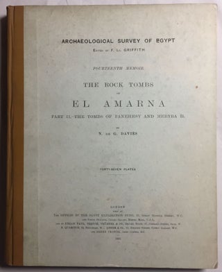 The rock tombs of Tell el-Amarna. Complete set of 6 volumes in the FIRST EDITION. Part I: The Tomb of Meryra.[newline]M0410-10.jpg