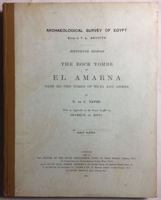 The rock tombs of Tell el-Amarna. Complete set of 6 volumes in the FIRST EDITION. Part I: The Tomb of Meryra.[newline]M0410-16.jpg