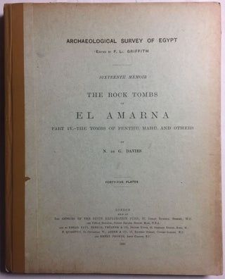 The rock tombs of Tell el-Amarna. Complete set of 6 volumes in the FIRST EDITION. Part I: The Tomb of Meryra.[newline]M0410-23.jpg
