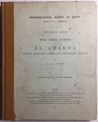 The rock tombs of Tell el-Amarna. Complete set of 6 volumes in the FIRST EDITION. Part I: The Tomb of Meryra.[newline]M0410-31.jpg