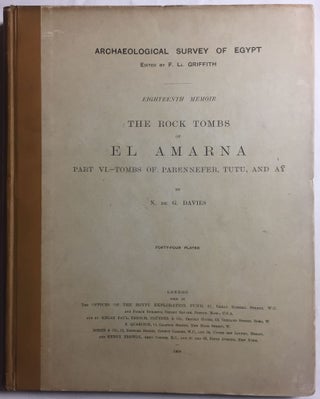 The rock tombs of Tell el-Amarna. Complete set of 6 volumes in the FIRST EDITION. Part I: The Tomb of Meryra.[newline]M0410-49.jpg