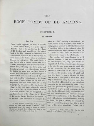 The rock tombs of Tell el-Amarna. Complete set of 6 volumes. Part I: The Tomb of Meryra. Part II: The Tombs of Panehesy and Meryra II. Part III: The Tombs of Huya and Ahmes. Part IV: Tombs of Penthu, Mahu, and Others. Part V: Smaller Tombs and Boundary Stelae. Part VI: Tombs of Parennefer, Tutu, and Aÿ (complete set)[newline]M0410e-05.jpeg