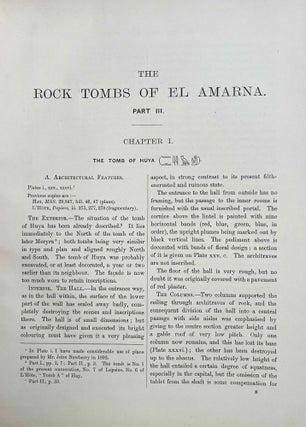 The rock tombs of Tell el-Amarna. Complete set of 6 volumes. Part I: The Tomb of Meryra. Part II: The Tombs of Panehesy and Meryra II. Part III: The Tombs of Huya and Ahmes. Part IV: Tombs of Penthu, Mahu, and Others. Part V: Smaller Tombs and Boundary Stelae. Part VI: Tombs of Parennefer, Tutu, and Aÿ (complete set)[newline]M0410e-25.jpeg