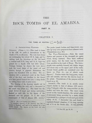 The rock tombs of Tell el-Amarna. Complete set of 6 volumes. Part I: The Tomb of Meryra. Part II: The Tombs of Panehesy and Meryra II. Part III: The Tombs of Huya and Ahmes. Part IV: Tombs of Penthu, Mahu, and Others. Part V: Smaller Tombs and Boundary Stelae. Part VI: Tombs of Parennefer, Tutu, and Aÿ (complete set)[newline]M0410e-33.jpeg