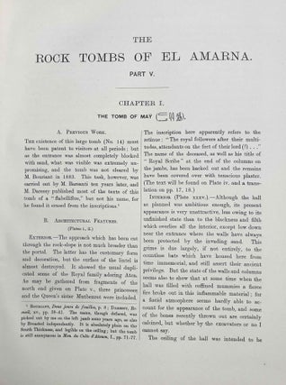 The rock tombs of Tell el-Amarna. Complete set of 6 volumes. Part I: The Tomb of Meryra. Part II: The Tombs of Panehesy and Meryra II. Part III: The Tombs of Huya and Ahmes. Part IV: Tombs of Penthu, Mahu, and Others. Part V: Smaller Tombs and Boundary Stelae. Part VI: Tombs of Parennefer, Tutu, and Aÿ (complete set)[newline]M0410e-43.jpeg