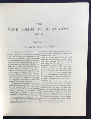 The rock tombs of Tell el-Amarna. Complete set of 6 volumes. Part I: The Tomb of Meryra. Part II: The Tombs of Panehesy and Meryra II. Part III: The Tombs of Huya and Ahmes. Part IV: Tombs of Penthu, Mahu, and Others. Part V: Smaller Tombs and Boundary Stelae. Part VI: Tombs of Parennefer, Tutu, and Aÿ (complete set)[newline]M0410h-23.jpg