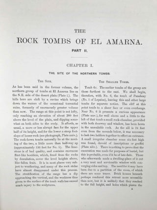 The rock tombs of Tell el-Amarna. Complete set of 6 volumes. Part I: The Tomb of Meryra. Part II: The Tombs of Panehesy and Meryra II. Part III: The Tombs of Huya and Ahmes. Part IV: Tombs of Penthu, Mahu, and Others. Part V: Smaller Tombs and Boundary Stelae. Part VI: Tombs of Parennefer, Tutu, and Aÿ (complete set)[newline]M0410m-18.jpeg