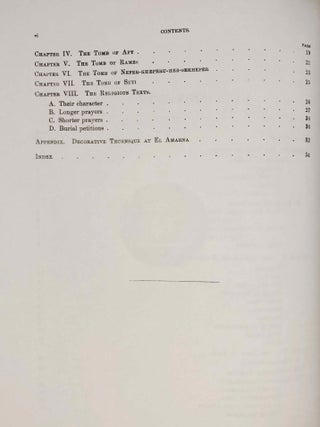 The rock tombs of Tell el-Amarna. Complete set of 6 volumes. Part I: The Tomb of Meryra. Part II: The Tombs of Panehesy and Meryra II. Part III: The Tombs of Huya and Ahmes. Part IV: Tombs of Penthu, Mahu, and Others. Part V: Smaller Tombs and Boundary Stelae. Part VI: Tombs of Parennefer, Tutu, and A&yuml; (complete set of 6 parts in 3 volumes, 2004 reedition)[newline]M0410n-25.jpeg