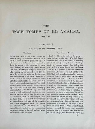 The rock tombs of Tell el-Amarna. Complete set of 6 volumes. Part I: The Tomb of Meryra. Part II: The Tombs of Panehesy and Meryra II. Part III: The Tombs of Huya and Ahmes. Part IV: Tombs of Penthu, Mahu, and Others. Part V: Smaller Tombs and Boundary Stelae. Part VI: Tombs of Parennefer, Tutu, and Aÿ (complete set)[newline]M0410u-13.jpeg