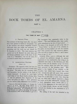 The rock tombs of Tell el-Amarna. Complete set of 6 volumes. Part I: The Tomb of Meryra. Part II: The Tombs of Panehesy and Meryra II. Part III: The Tombs of Huya and Ahmes. Part IV: Tombs of Penthu, Mahu, and Others. Part V: Smaller Tombs and Boundary Stelae. Part VI: Tombs of Parennefer, Tutu, and Aÿ (complete set)[newline]M0410u-37.jpeg