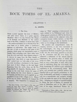 The rock tombs of Tell el-Amarna. Complete set of 6 volumes. Part I: The Tomb of Meryra. Part II: The Tombs of Panehesy and Meryra II. Part III: The Tombs of Huya and Ahmes. Part IV: Tombs of Penthu, Mahu, and Others. Part V: Smaller Tombs and Boundary Stelae. Part VI: Tombs of Parennefer, Tutu, and Aÿ (complete set)[newline]M0410v-04.jpeg