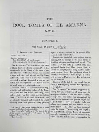The rock tombs of Tell el-Amarna. Complete set of 6 volumes. Part I: The Tomb of Meryra. Part II: The Tombs of Panehesy and Meryra II. Part III: The Tombs of Huya and Ahmes. Part IV: Tombs of Penthu, Mahu, and Others. Part V: Smaller Tombs and Boundary Stelae. Part VI: Tombs of Parennefer, Tutu, and Aÿ (complete set)[newline]M0410v-20.jpeg