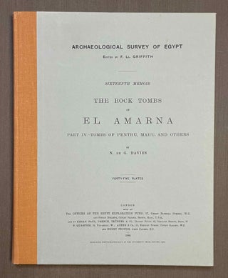 The rock tombs of Tell el-Amarna. Complete set of 6 volumes. Part I: The Tomb of Meryra. Part II: The Tombs of Panehesy and Meryra II. Part III: The Tombs of Huya and Ahmes. Part IV: Tombs of Penthu, Mahu, and Others. Part V: Smaller Tombs and Boundary Stelae. Part VI: Tombs of Parennefer, Tutu, and Aÿ (complete set)[newline]M0410v-24.jpeg