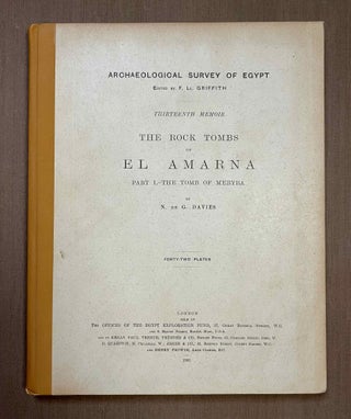 The rock tombs of Tell el-Amarna. Complete set of 6 volumes in the FIRST EDITION. Part I: The Tomb of Meryra. Part II: The Tombs of Panehesy and Meryra II. Part III: The Tombs of Huya and Ahmes. Part IV: Tombs of Penthu, Mahu, and Others. Part V: Smaller Tombs and Boundary Stelae. Part VI: Tombs of Parennefer, Tutu, and Aÿ (complete set)[newline]M0410w-01.jpeg