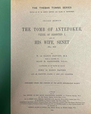 Item #M0417l The tomb of Antefoker, vizier of Sesostris I, and of his wife Senet (No 60). DAVIES...