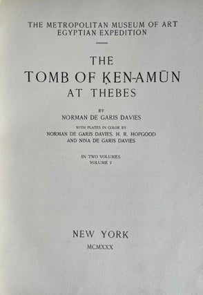 The tomb of Ken-Amun at Thebes. Volume I: text and plates. Vol. II: Plates in folio (complete set)[newline]M0419e-04.jpeg