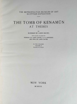 The tomb of Ken-Amun at Thebes. Volume I: text and plates. Vol. II: Plates in folio (complete set)[newline]M0419e-20.jpeg