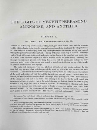 The tombs of Menkheperrasonb, Amenmose and another (No 86, 112, 42 and 226)