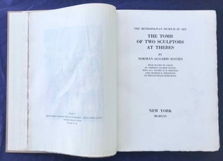 Robb de Peyster Tytus series, complete set of 5 volumes. Vol. I: The tomb of Nakht. Vol. II: The tomb of Puyemre. Part I: The hall of memories. Vol. III: The tomb of Puyemre. Part II: The chapels of hope. Vol. IV: The tomb of two sculptors at Thebes. Vol. V: Two ramesside tombs at Thebes (complete set)