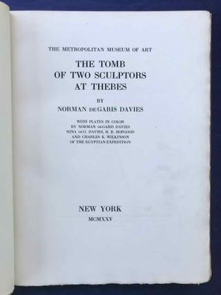Robb de Peyster Tytus series, complete set of 5 volumes. Vol. I: The tomb of Nakht. Vol. II: The tomb of Puyemre. Part I: The hall of memories. Vol. III: The tomb of Puyemre. Part II: The chapels of hope. Vol. IV: The tomb of two sculptors at Thebes. Vol. V: Two ramesside tombs at Thebes (complete set)
