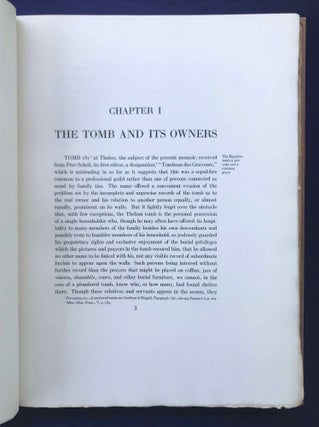 Robb de Peyster Tytus series, complete set of 5 volumes. Vol. I: The tomb of Nakht. Vol. II: The tomb of Puyemre. Part I: The hall of memories. Vol. III: The tomb of Puyemre. Part II: The chapels of hope. Vol. IV: The tomb of two sculptors at Thebes. Vol. V: Two ramesside tombs at Thebes (complete set)