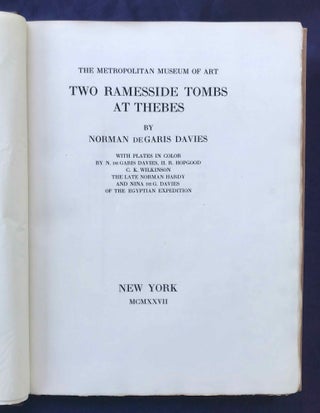 Robb de Peyster Tytus series, complete set of 5 volumes. Vol. I: The tomb of Nakht. Vol. II: The tomb of Puyemre. Part I: The hall of memories. Vol. III: The tomb of Puyemre. Part II: The chapels of hope. Vol. IV: The tomb of two sculptors at Thebes. Vol. V: Two ramesside tombs at Thebes (complete set)