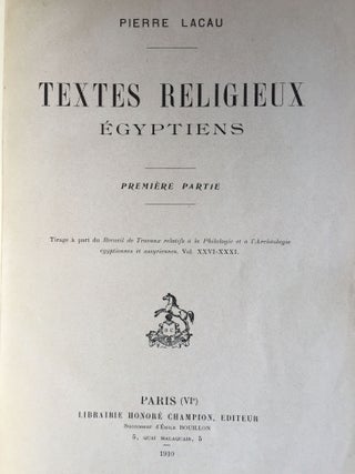 Textes religieux égyptiens, 1ère partie (all published)[newline]M0425-02.jpg