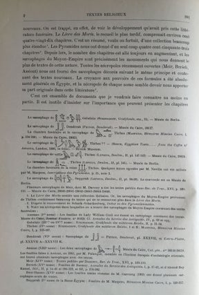 Textes religieux égyptiens, 1ère partie (all published)