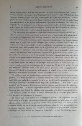Textes religieux égyptiens, 1ère partie (all published)