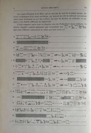 Textes religieux égyptiens, 1ère partie (all published)