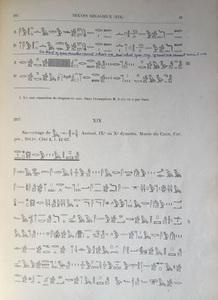 Textes religieux égyptiens, 1ère partie (all published)