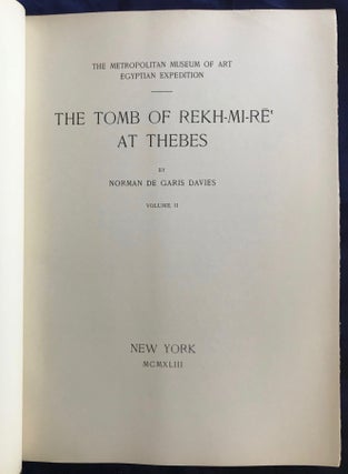 The tomb of Rekh-mi-re at Thebes. Vol. I & II (complete set)[newline]M0426c-11.jpg