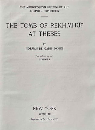 The tomb of Rekh-mi-re at Thebes. Vol. I & II (complete set bound in 1)[newline]M0426f-03.jpeg