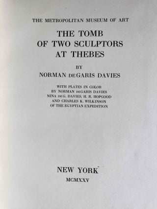 Robb de Peyster Tytus series, Vol. IV: The tomb of two sculptors at Thebes