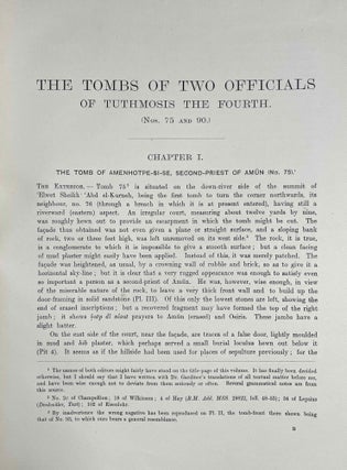 The tombs of two officials of Tuthmosis the Fourth (Nos. 75 and 90)