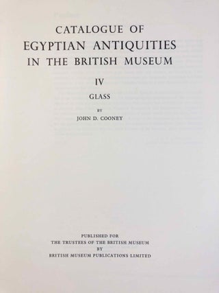 Set of 6 volumes. Catalogue of Egyptian Antiquities in the British Museum. Vol. I: Mummies and Human Remains. Vol. II: Wooden Model Boats. Vol. III: Musical Instruments. Vol. IV: Glass. Vol. V: Early Dynastic Objects. Vol. VI: Jewellery Part I. From the Earliest Times to the 17th Dynasty[newline]M0444b-31.jpg