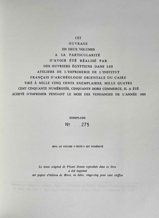 Voyage dans la Haute et la Basse Egypte. Tome I: Texte. Tome II: Planches (complete set)