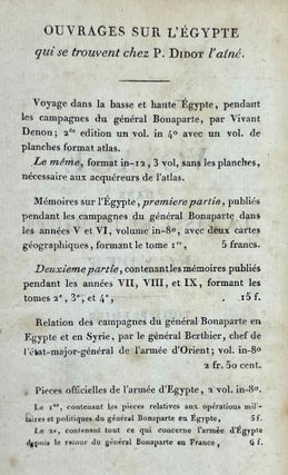 Voyage dans la Haute et la Basse Egypte. Tome I: Texte. Tome II: Planches (complete set, FIRST EDITION)