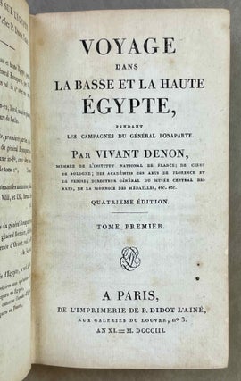 Voyage dans la Haute et la Basse Egypte. Tome I: Texte. Tome II: Planches (complete set, FIRST EDITION)