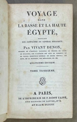 Voyage dans la Haute et la Basse Egypte. Tome I: Texte. Tome II: Planches (complete set, FIRST EDITION)