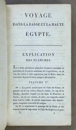 Voyage dans la Haute et la Basse Egypte. Tome I: Texte. Tome II: Planches (complete set, FIRST EDITION)