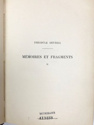 Mémoires et fragments. Tomes I & II (complete set)[newline]M0457a-21.jpg