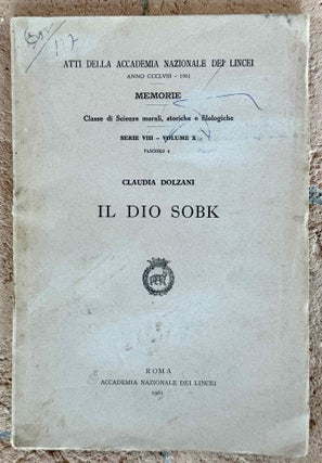 Item #M0460d Il dio Sobk. DOLZANI Claudia
