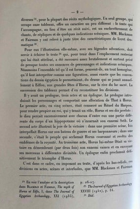 Le texte dramatique d'Edfou
