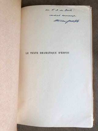 Le texte dramatique d'Edfou