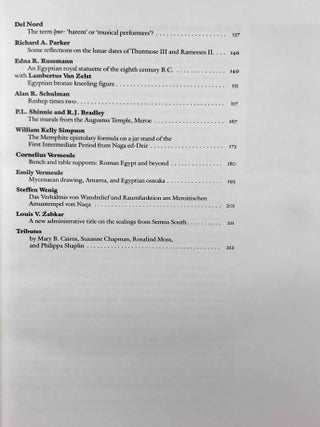 Studies in Ancient Egypt, the Aegean, and the Sudan. Essays in honor of Dows Dunham.[newline]M0473c-05.jpeg