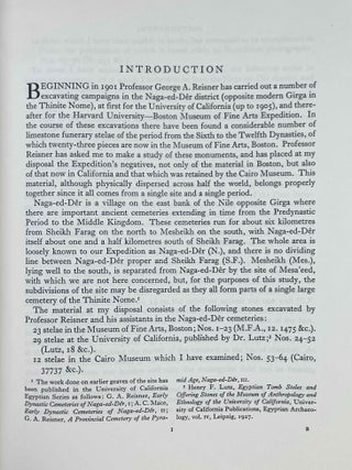 Naga ed-Der stelae of the First Intermediate Period (XEROX)