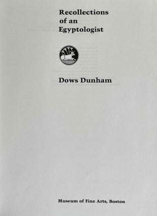 Recollections of an Egyptologist